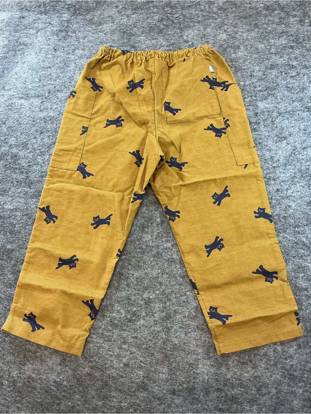 Sou Sou Japanese Mustard Yellow Cat Print Pajama Pants Size M - Picture 4 of 4